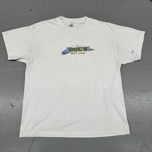 Vintage Doc's Hard Lemon Shirt Mens XL White Beer Graphic Tee Anheuser